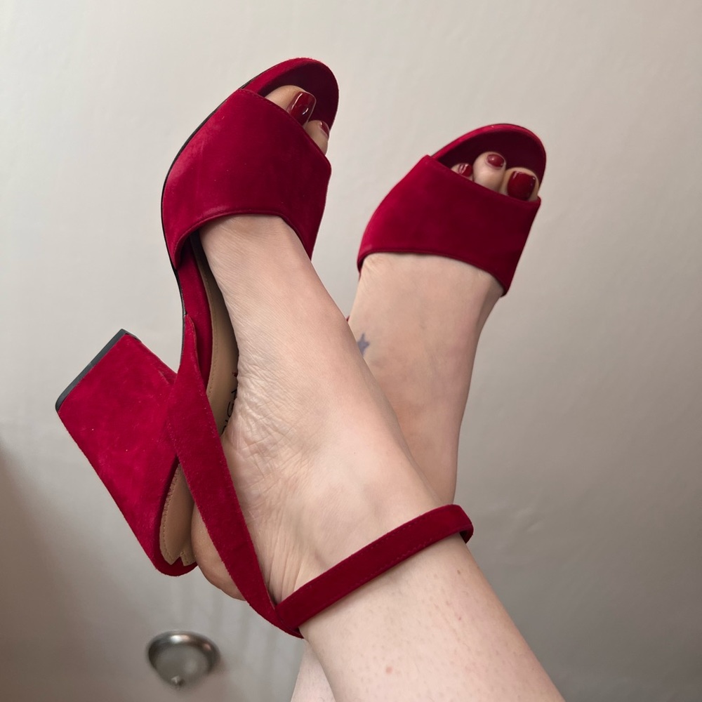Via Spiga Red Suede Sandals